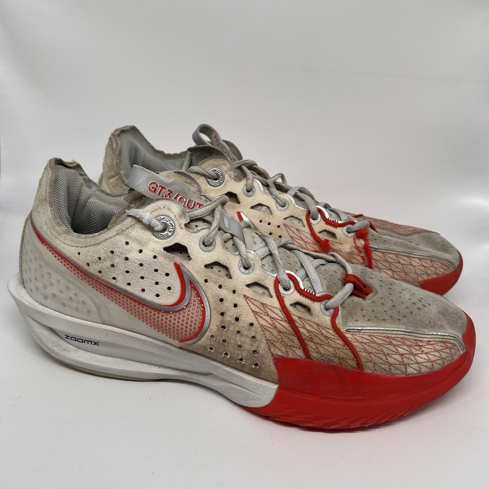 Nike ZoomX GT Cut 3 Men's 10.5 White Picante Red Basketball Shoes DV2918-101